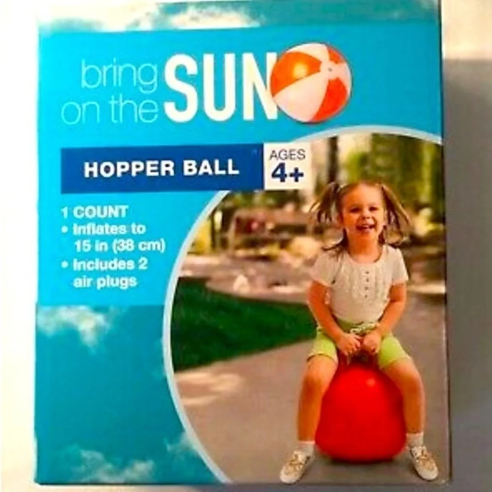 15” Kids Hopper Ball. The Ultimate Bouncing Fun Ball With Handle Red. NEW